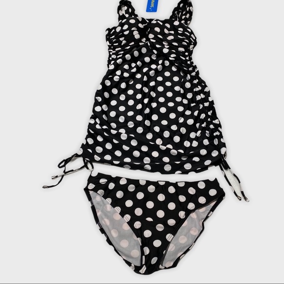 ADFOLF Retro Open Back Two Piece Swim Suit Size S - Picture 6 of 11